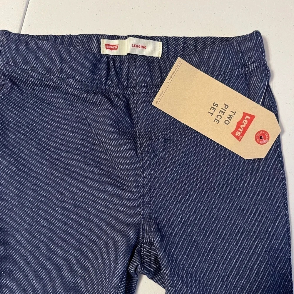 Levi’s t shirt. 3T, (nwot)Crown & Ivy pants,24mo